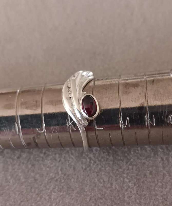 Sterling Silver Garnet Ring. Size K 1/2.