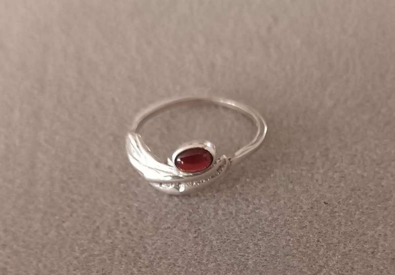 Sterling Silver Garnet Ring. Size K 1/2.