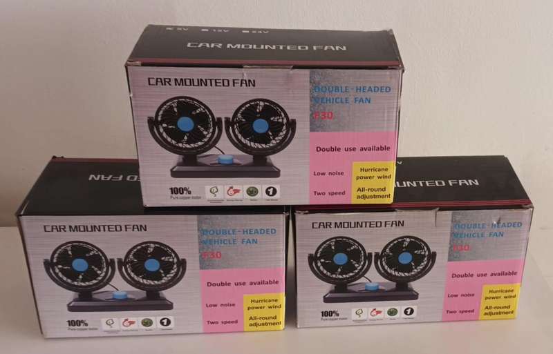 USB Desk/Car Fan Double Head Fan Portable Auto Cooling Fan. New.