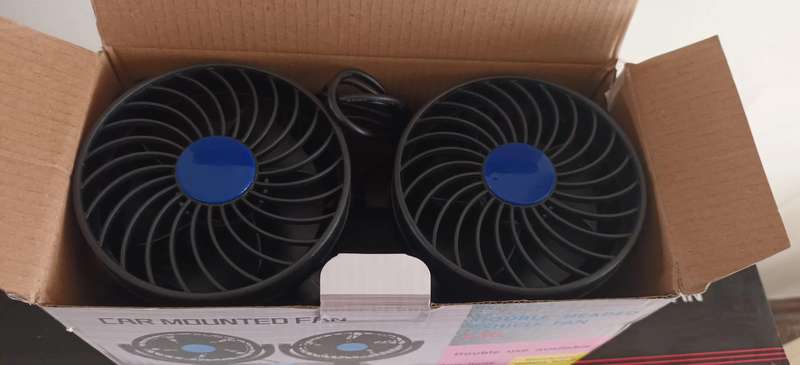 USB Desk/Car Fan Double Head Fan Portable Auto Cooling Fan. New.