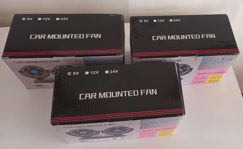 USB Desk/Car Fan Double Head Fan Portable Auto Cooling Fan. New.