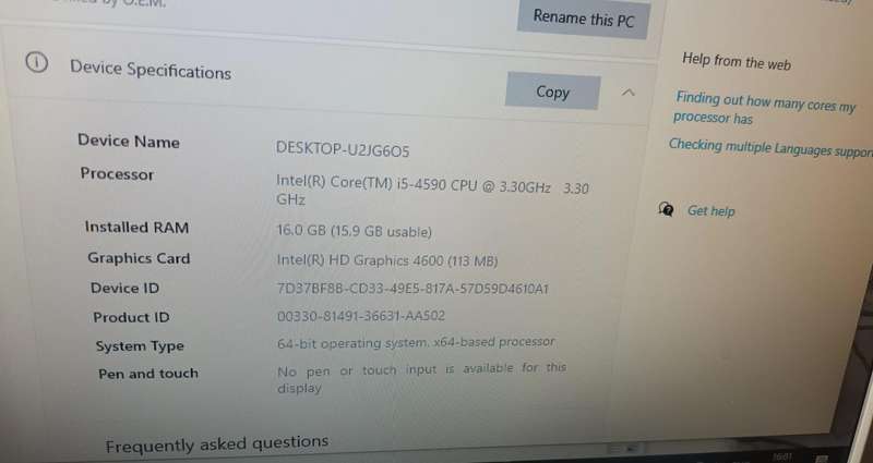 MECER Proficient Desktop PC. Intel Core i5-4590. 16GB RAM. 2TB HDD. All inclusive. Collection Only!!