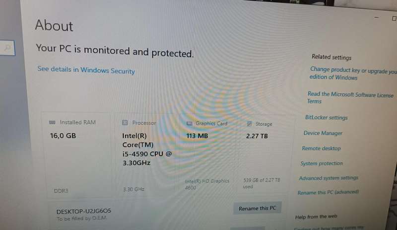 MECER Proficient Desktop PC. Intel Core i5-4590. 16GB RAM. 2TB HDD. All inclusive. Collection Only!!