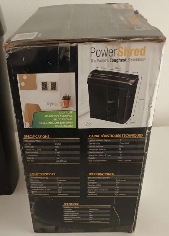 FELLOWES PowerShred P-25S Paper Shedder. Like New.