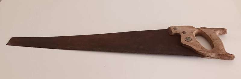 Vintage Saw with Wooden Handle.