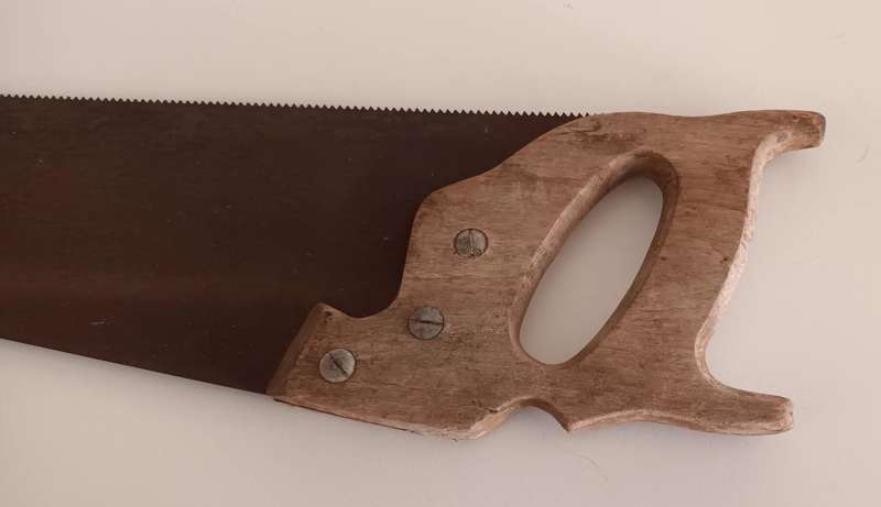 Vintage Saw with Wooden Handle.