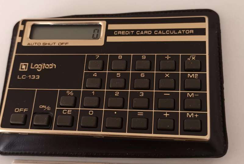 Vintage Logitech Credit Card Calculator.