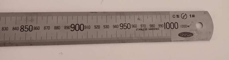 Vintage Shinwa Stainless Steel Machinist Ruler. 1000mm.