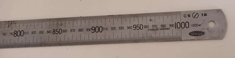 Vintage Shinwa Stainless Steel Machinist Ruler. 1000mm.