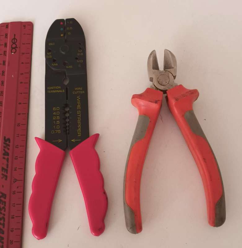 Crimping tool plus Side Cutters.