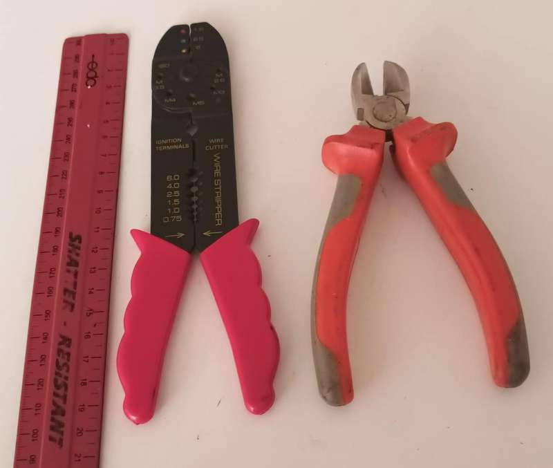 Crimping tool plus Side Cutters.