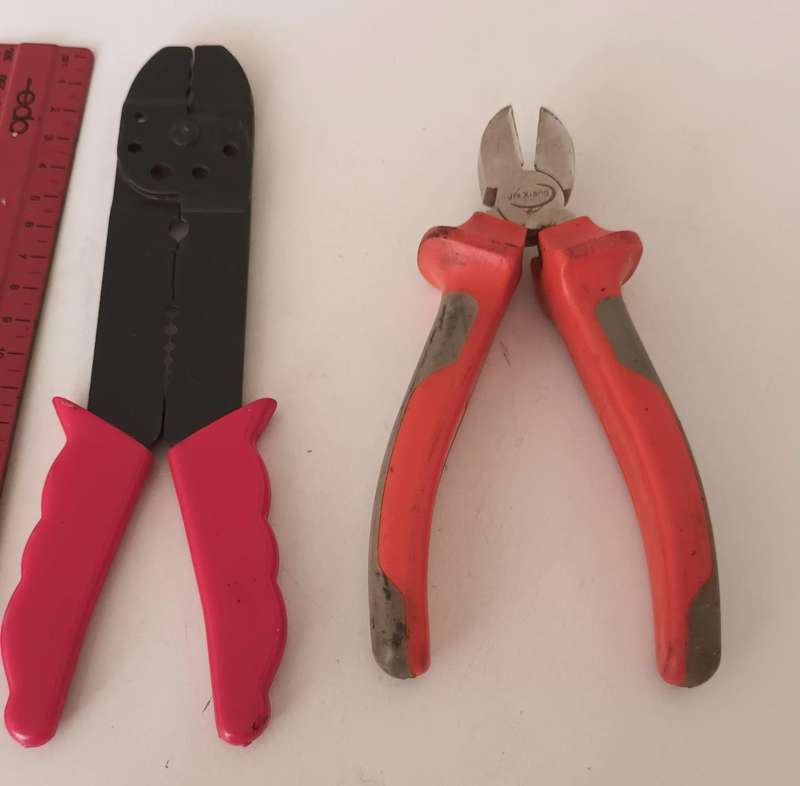 Crimping tool plus Side Cutters.