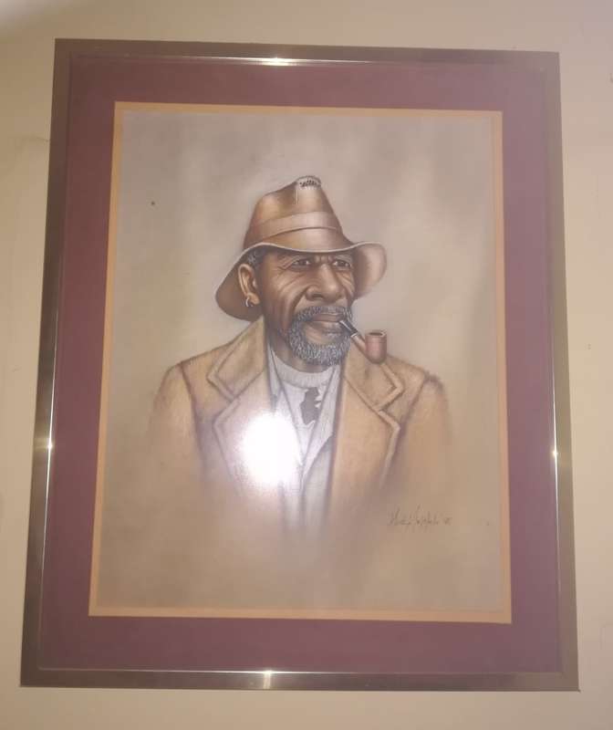 Mack Mojapelo Painting. 1988. 75x61.5cm. South African artist.