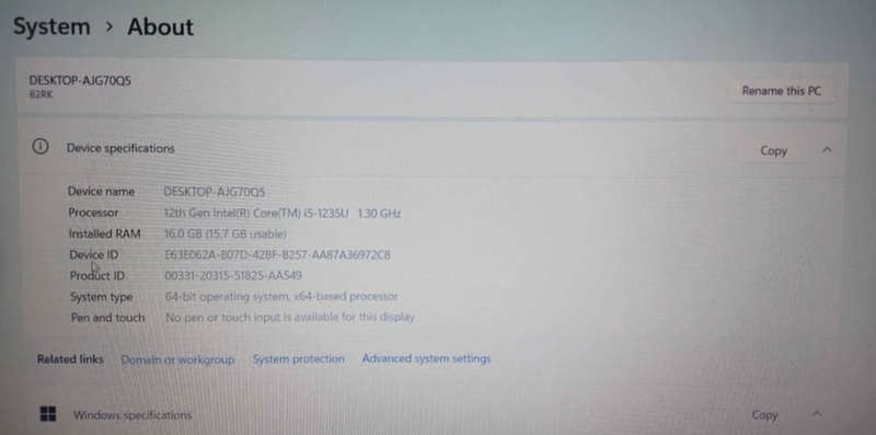 Lenovo IdeaPad 3 15IAU7, i5 12th gen Laptop with 16GB RAM & 1TB Ultra Fast SSD like New.
