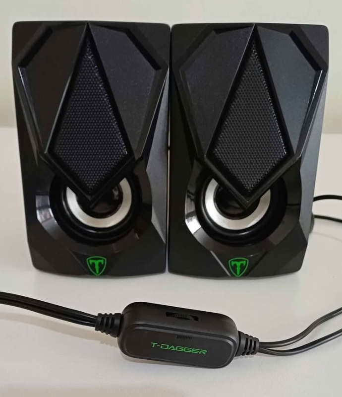 T-Dagger T-TGS500 BlackBox 3W|3.5mm|RGB PC Speakers. Like New.