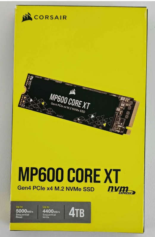 Corsair MP600 CORE XT 4TB PCIe 4.0 (Gen4) x4 NVMe M.2 SSD. Approx. 1 year Warranty left.