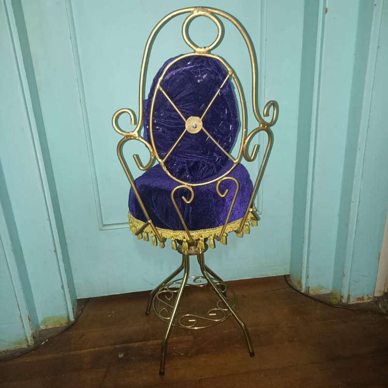 1960 dark VELVET purple boudoir chair