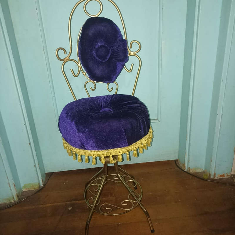 1960 dark VELVET purple boudoir chair