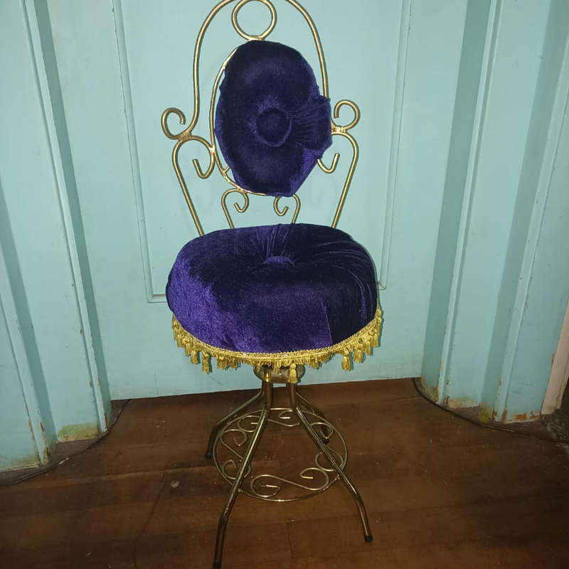 1960 dark VELVET purple boudoir chair