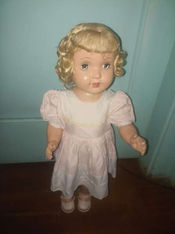 VINTAGE COMPOSITION WALKING DOLL VERY RARE AND SCARCE