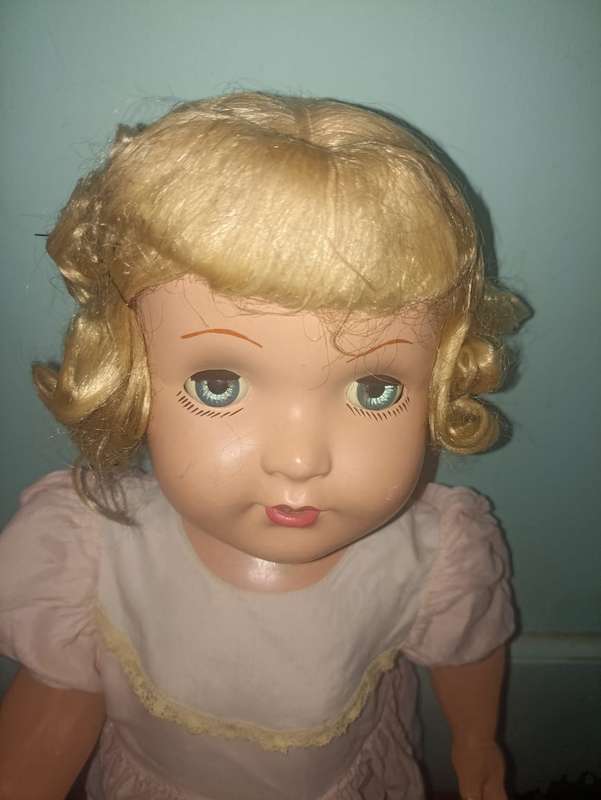 VINTAGE COMPOSITION WALKING DOLL VERY RARE AND SCARCE