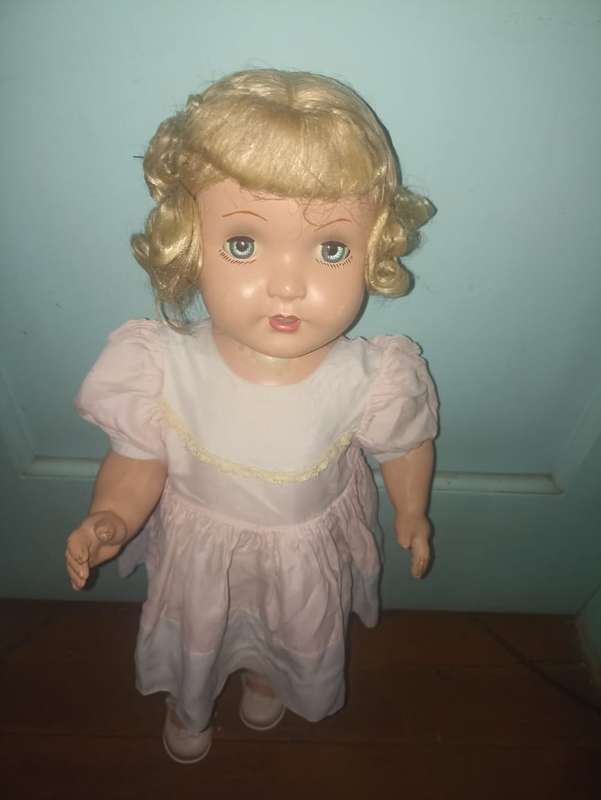 VINTAGE COMPOSITION WALKING DOLL VERY RARE AND SCARCE