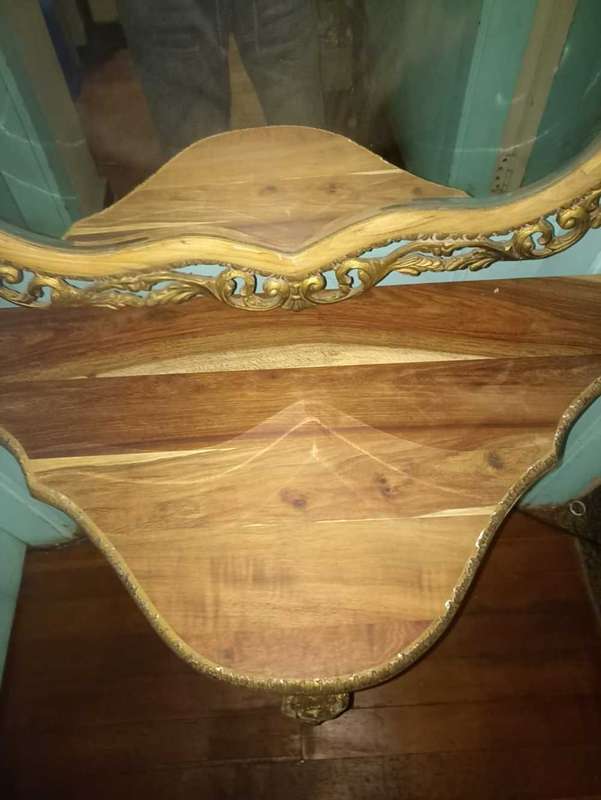 Vintage Victorian mirror and corner table