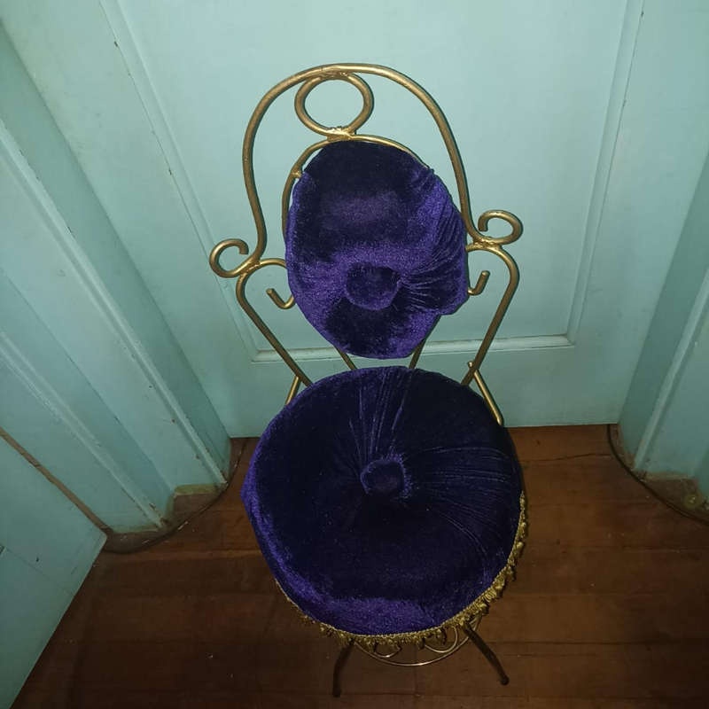 1960 dark VELVET purple boudoir chair