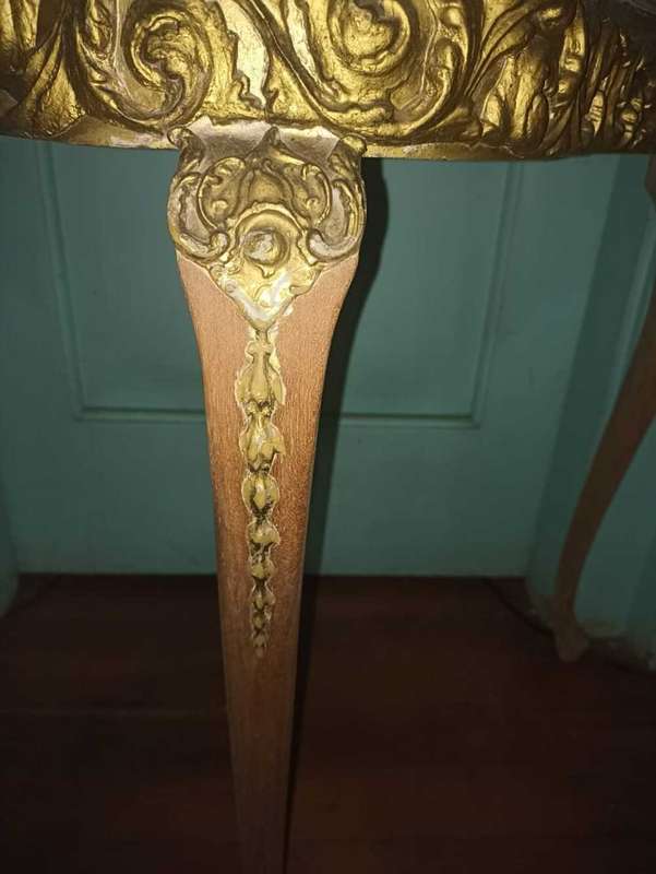 Vintage Victorian mirror and corner table