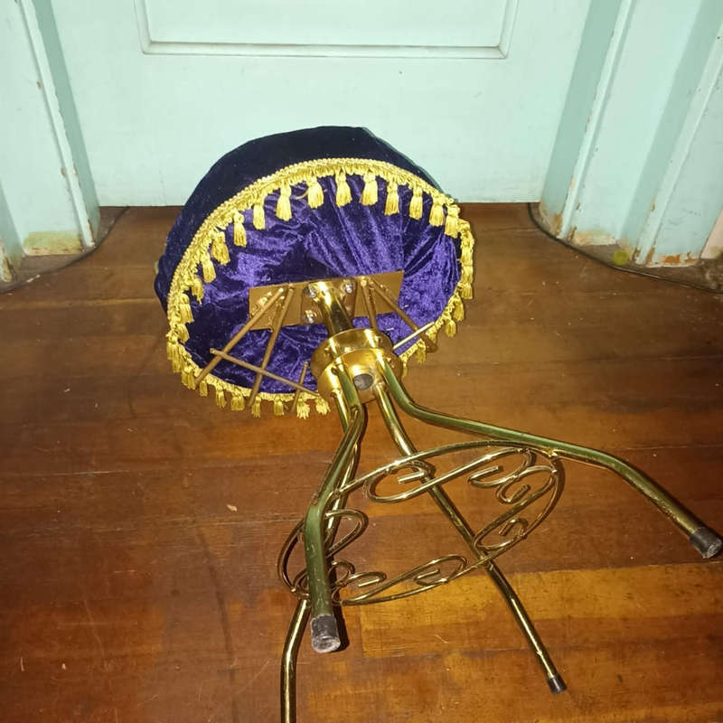 1960 dark VELVET purple boudoir chair