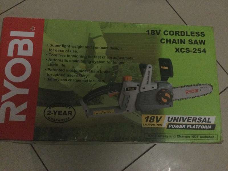 RYOBI 18V CORDLESS CHAIN SAW XCS - 254