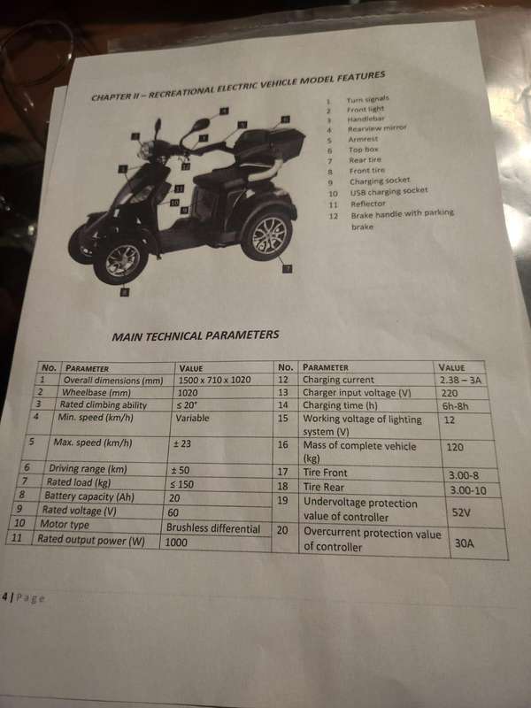 3 Wheel Electrical Scooter