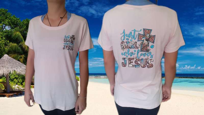 Ladies Pink Short Sleeve Christian Motivational Shirts