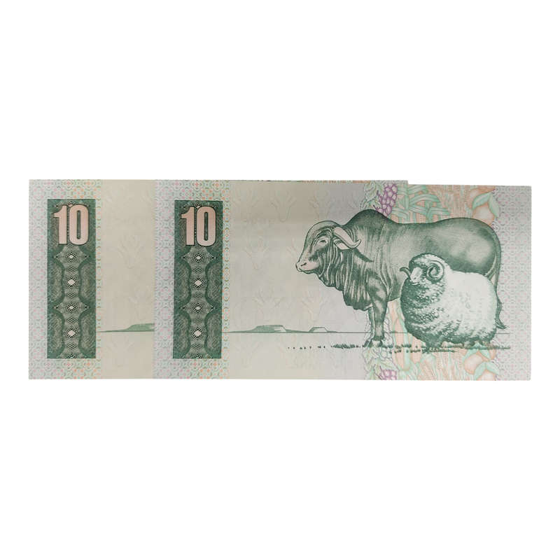 TW de Jongh 4th Issue (Replacement Note) 10 Rand x 2