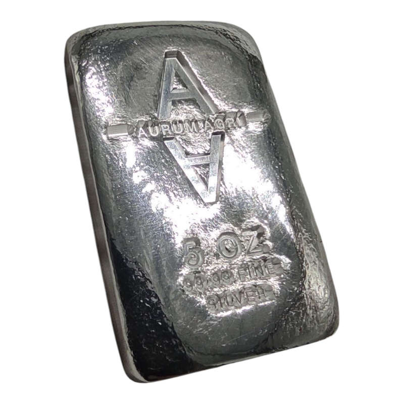 Aurum Agri 5 Oz 99.99 Fine Silver Bar