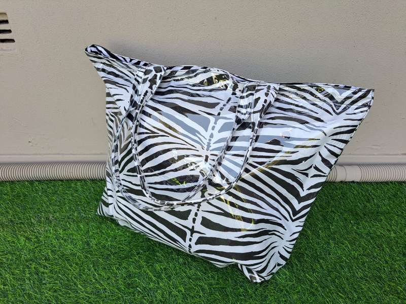 Zebra print large pvc handbag