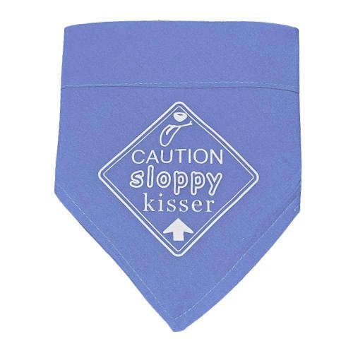 Pet Bandana Blue (Caution Sloppy Kisser)