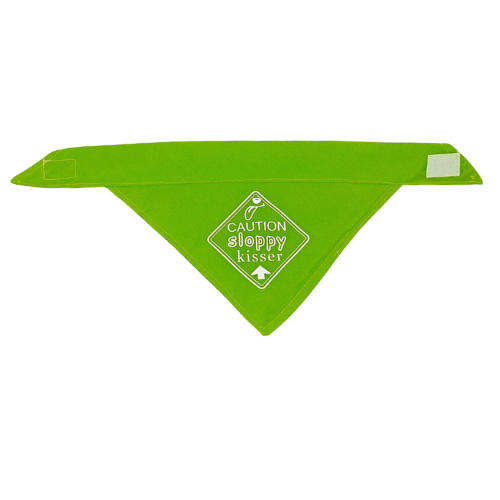 Pet Bandana Green (Caution Sloppy Kisser)