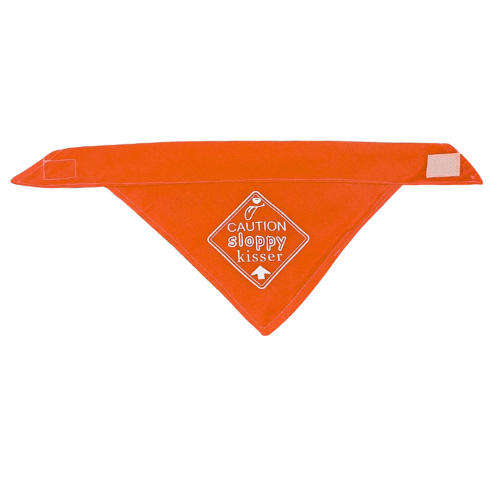 Pet Bandana Orange (Caution Sloppy Kisser)