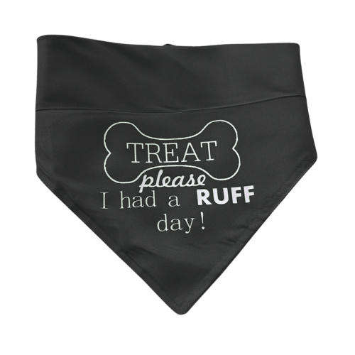 Pet Bandana Black (Treat please, I had a ruff day)