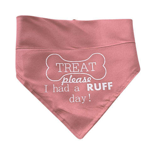 Pet Bandana Pink (Treat please, I had a ruff day)