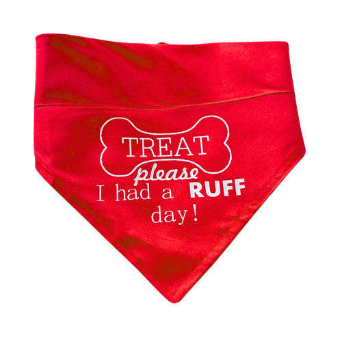 Pet Bandana Red (Treat please, I had a ruff day)