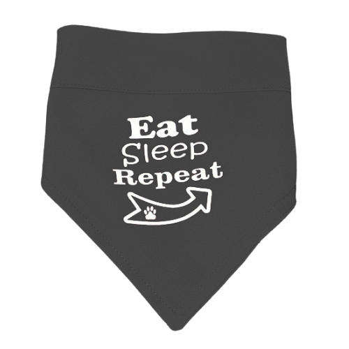 Pet Bandana Black ( Eat Sleep Repeat )