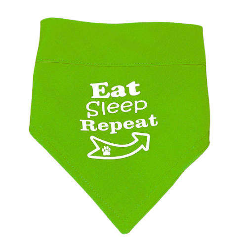 Pet Bandana Green ( Eat Sleep Repeat )