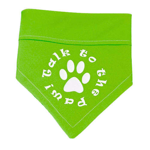 Pet Bandana Green (Talk to the paw)