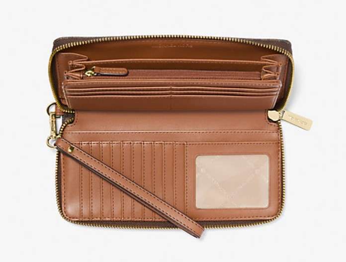 Michael Kors Jet Set Travel Large Continental Wristlet - Brown