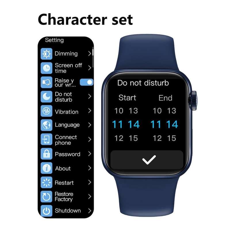 New 2024 i12 smartwatch,full touch, heartrate monitor,bluetooth call(BLUE)