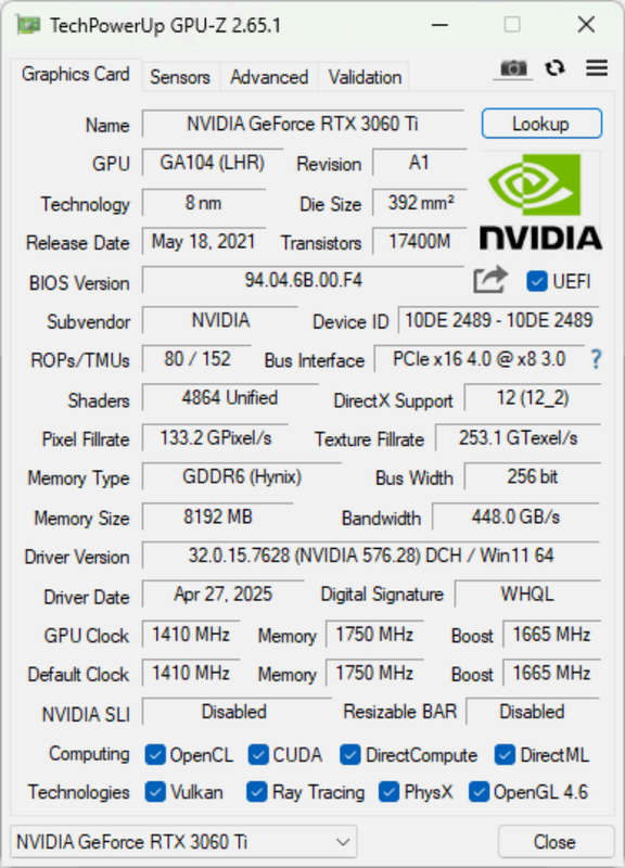 Gainward Ghost RTX 3060 Ti