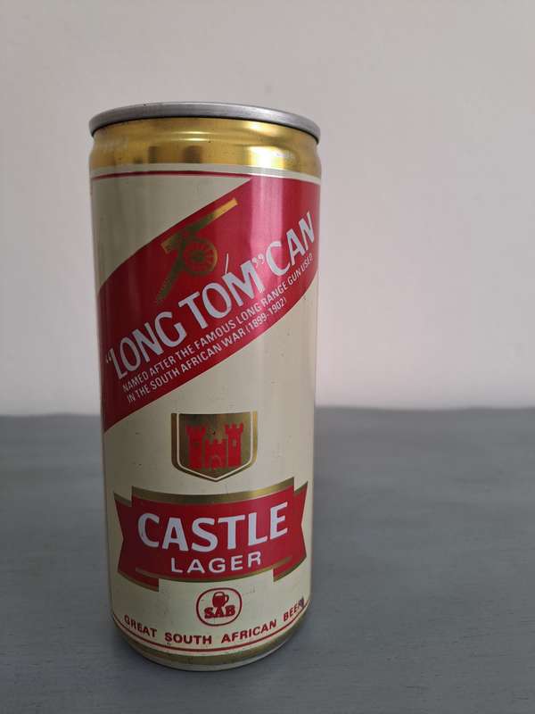 1970's Castle Lager Long Tom Beer, full and sealed, Afr/Eng, 450ml, 5%