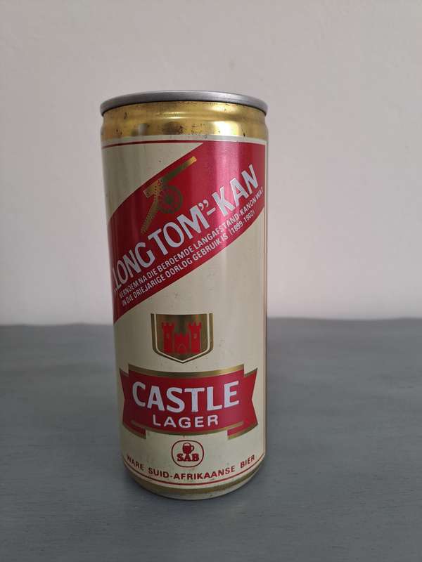 1970's Castle Lager Long Tom Beer, full and sealed, Afr/Eng, 450ml, 5%